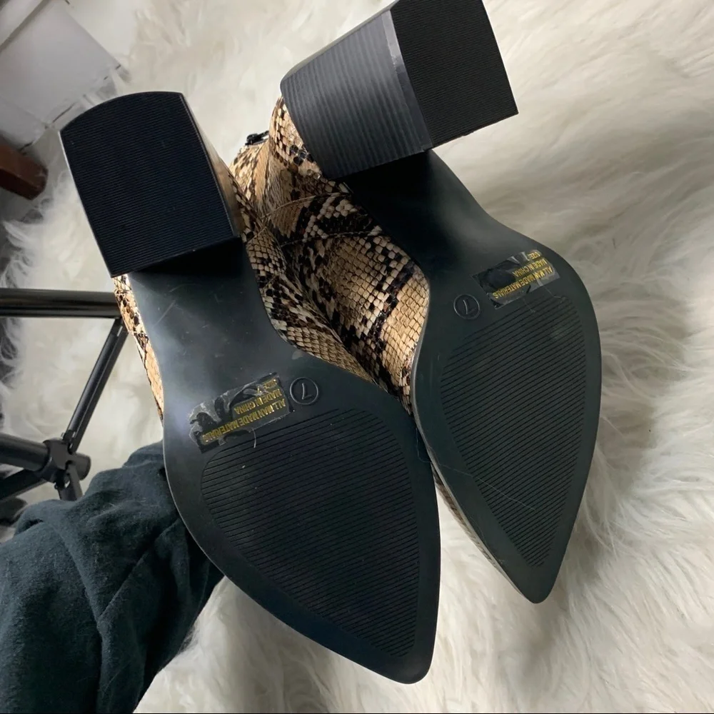 Boutique Brown Snakeskin Booties - Picture 3 of 5